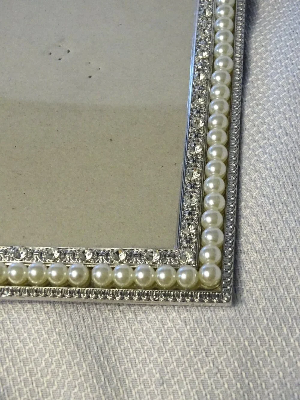 Nicole Miller Silver Tone Pearl and Crystal Picture Frame 5